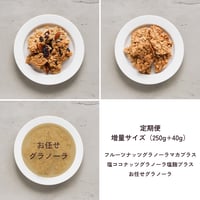 【定期便】《40g増量》フルーツナッツグラノーラマカプラス + 塩ココナッツグラノーラ塩麹プラス + お任せグラノーラの3個セット