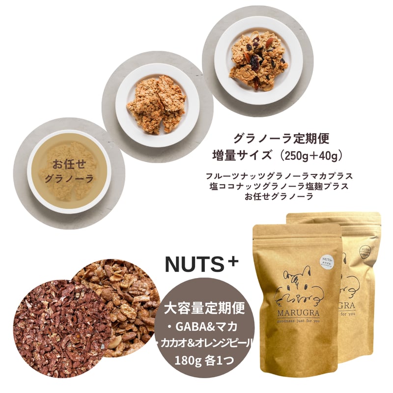 定期便】 《大容量180g》MARUGRA NUTS（GABA&マカ / カカオ＆オレンジピ
