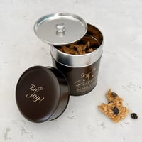 JOY缶 M チョコレートブラウン×ゴールド