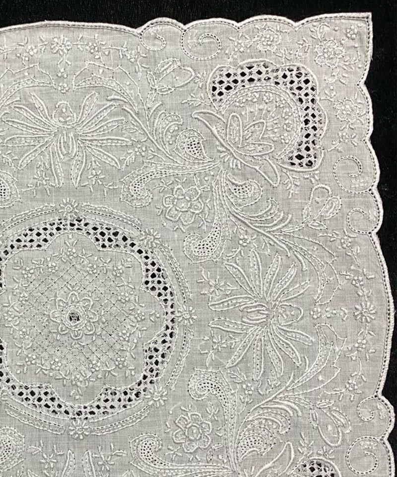 スワトウ刺繍　ハンカチーフ　汕頭刺繍　スワトウ　高級ハンカチ　鳳凰　ハンカチ 鳳凰柄 ブルースワトウ スワトウ刺繍 ハンカチ 汕頭 スワトー