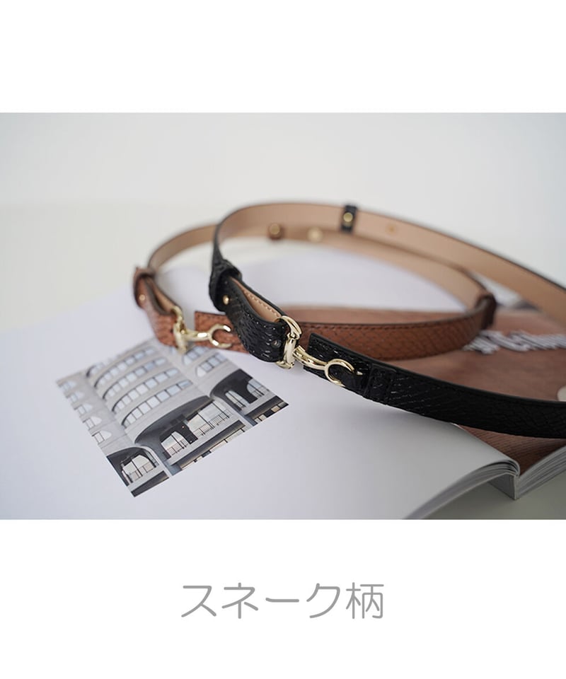 牛革ビットバックル・型押柄しベルト | Le Attridee SELECT 牛革ビットバックル・型押柄しベルト | Le Attridee SELECT