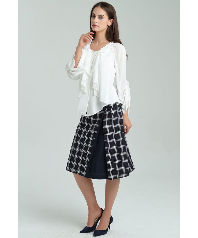 コットンワッフルチェック・スカート | Le Attridee SELECT