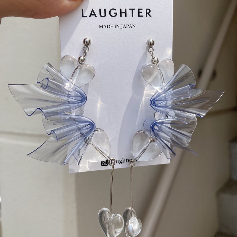 【WING BLING】14K Post★Drawing Heart Onetouch Ring ピアス wing hearts | LAUGHTER