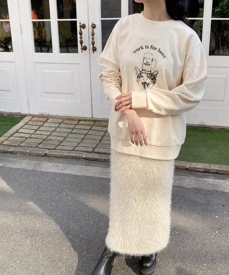 【MAISON MEOW】 work is for beer スウェット