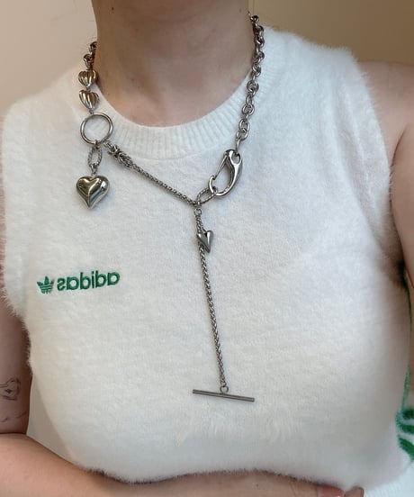 Heart 2way necklace silver