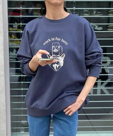 【MAISON MEOW】 work is for beer スウェット