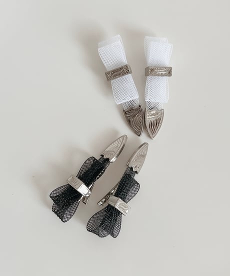 mesh ribbon hair  clip