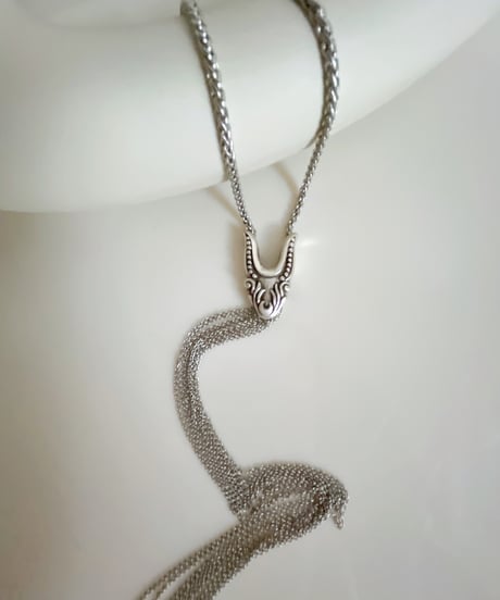 fringe long necklace  【予約販売8月中旬発送】