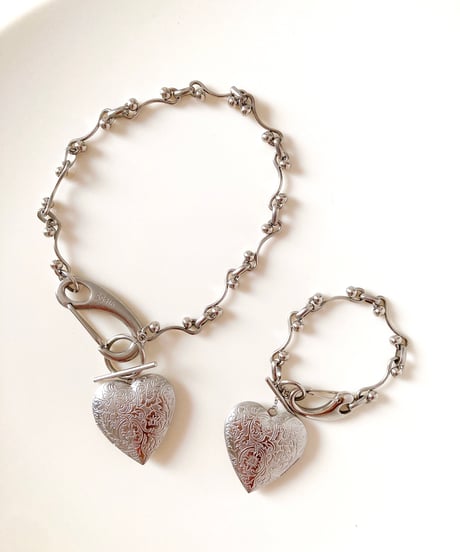 big heart locket bracelet