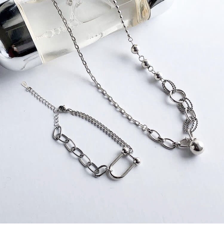mix chain necklace 【silver925pt】 | LAUGHTER