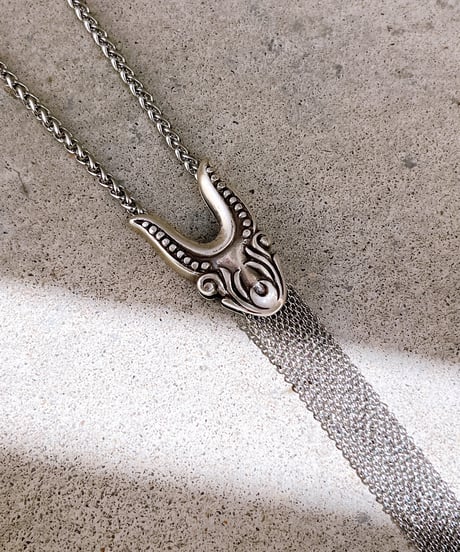 fringe long necklace  【予約販売8月中旬発送】