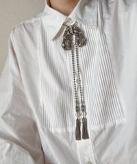 Pearl ribbon tassel necklace