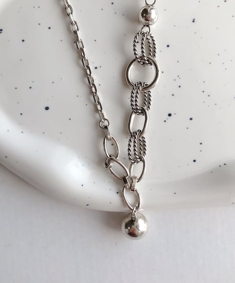 mix chain necklace 【silver925pt】