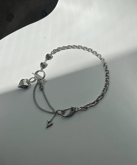 Heart 2way necklace silver