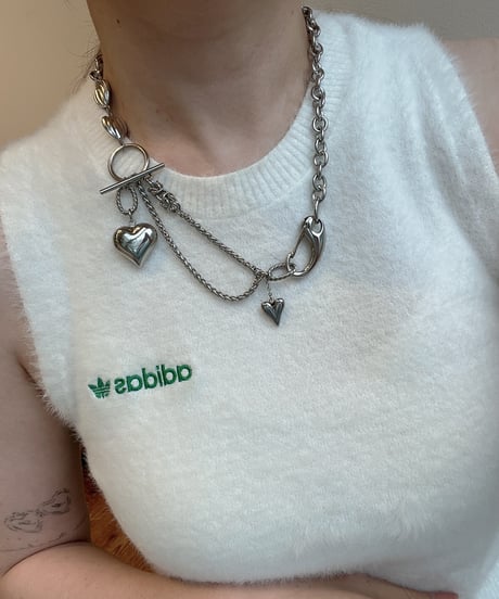 Heart 2way necklace silver