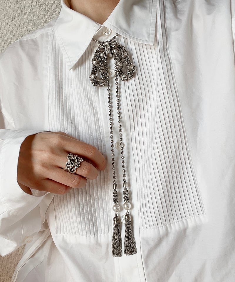 ハ*ル様 【希少】Pearl ribbon tassel necklace Pearl ribbon tassel necklace | LAUGHTER