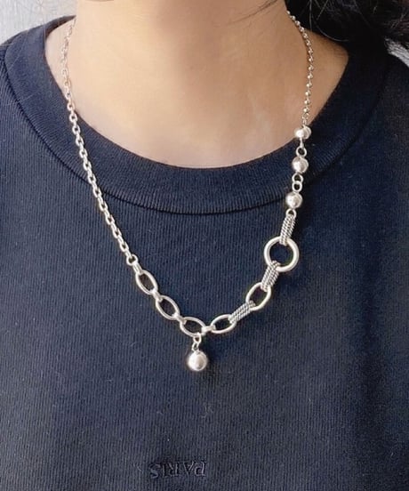 mix chain necklace 【silver925pt】