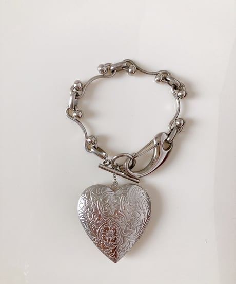 big heart locket bracelet