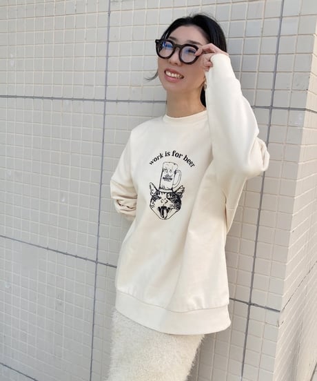 【MAISON MEOW】 work is for beer スウェット