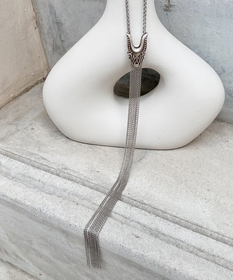 fringe long necklace  【予約販売8月中旬発送】