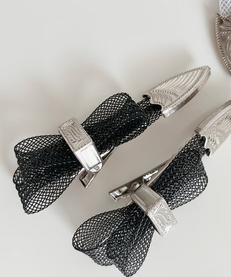 mesh ribbon hair  clip