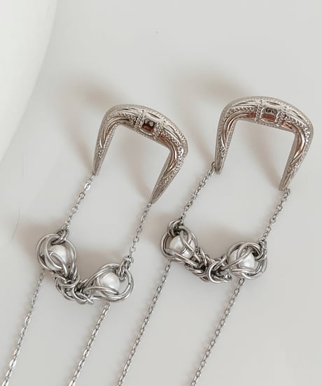 buckle double Pearl  chain【long】