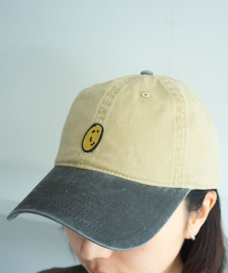 ネバネバビーン　まめキャップ　（ベージュ×ブラック）