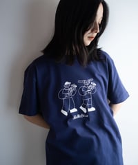 【ネバネバビーン×SAKIPON】納豆ツインズTシャツ（ネイビー）