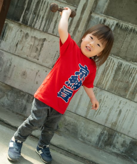 ネバネバビーン×藤原食品　京納豆Tシャツ（レッド）  キッズ