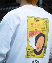 ネバネバビーン×ヘルシフーズワタナベ たばこロンT（白）