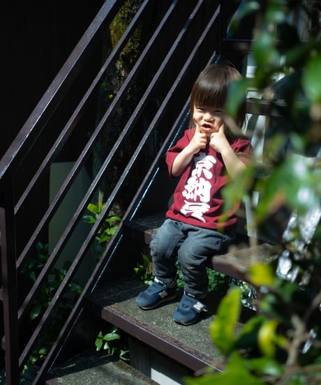 ネバネバビーン×藤原食品　京納豆Tシャツ（バーガンディ）  キッズ
