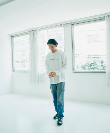 【ネバネバビーン×kenkagami】ねばねばびーん ロンT（ホワイト）