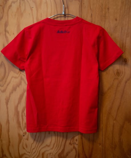 ネバネバビーン×藤原食品　京納豆Tシャツ（レッド）  キッズ