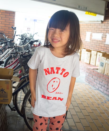 NATTO×ビーンくん Tシャツ（レッド） キッズ