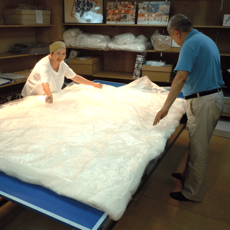 真綿ふとん【京の絞り「嵐山」】（肌布団タイプ） | ふとん工房 はせ川