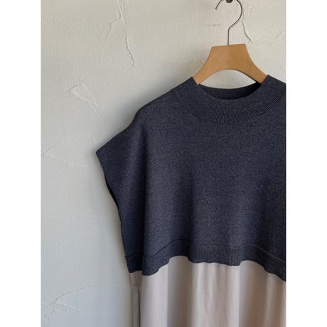 ニット×布帛ワンピース【EMUE】