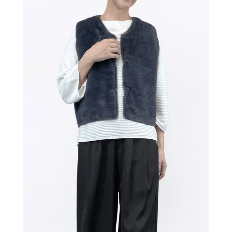 フェイクムートンクロップドジレ【QTUME】 | DEBORAH