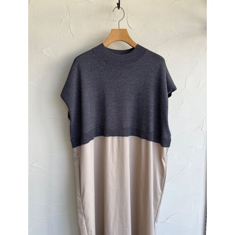 ニット×布帛ワンピース【EMUE】