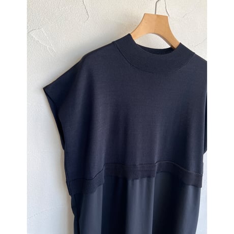 ニット×布帛ワンピース【EMUE】
