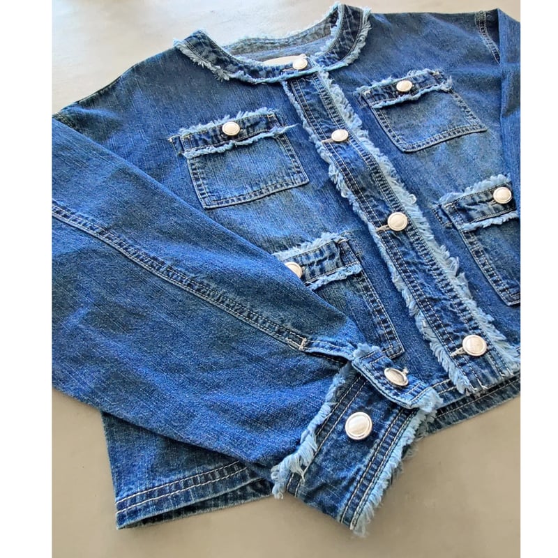 7.5onz DENIM フリンジ4ポケジャケット | Natty