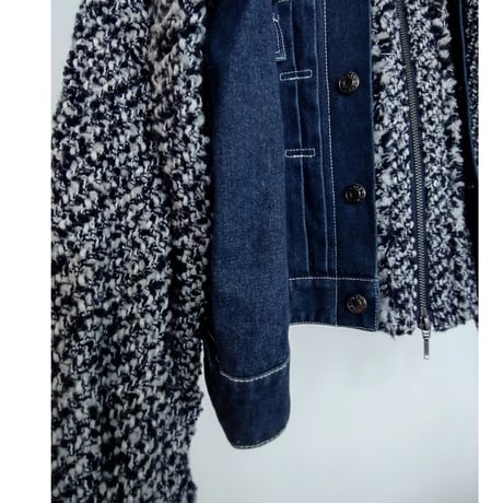 Roving Tweed Denim Combi Blouson