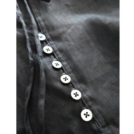 LINEN PULL OVER RIBON BLOUSE