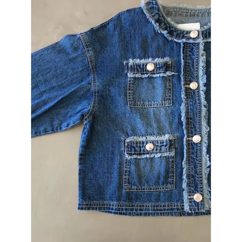 7.5onz DENIM フリンジ4ポケジャケット | Natty
