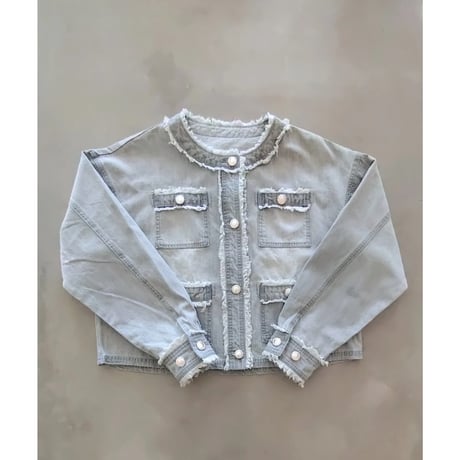 7.5onz DENIM フリンジ4ポケジャケット
