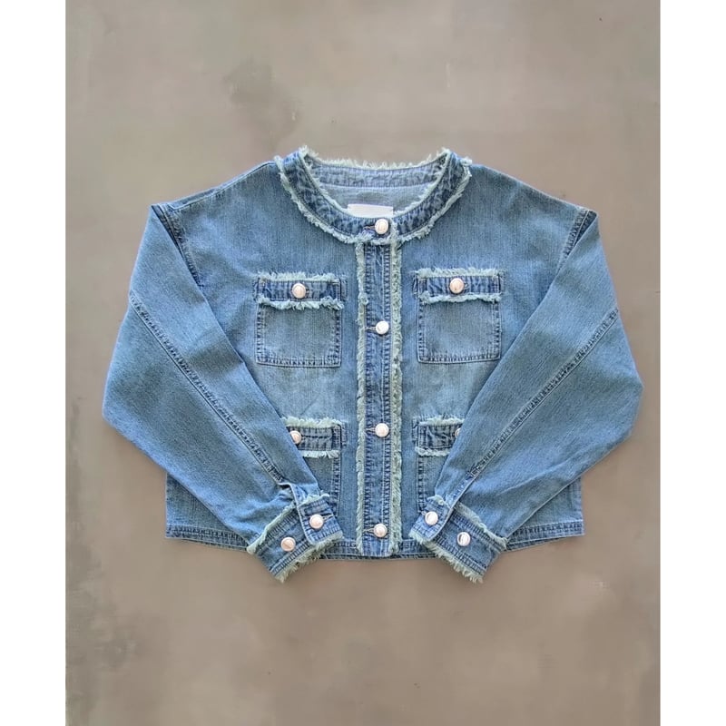 7.5onz DENIM フリンジ4ポケジャケット | Natty