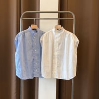 コットンワッシャーフリルブラウス