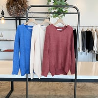 Vネック　モールニット
