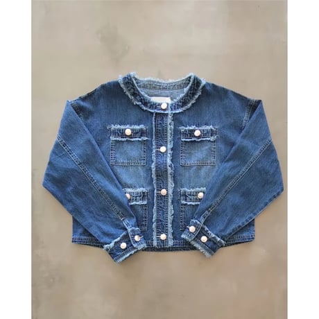 7.5onz DENIM フリンジ4ポケジャケット