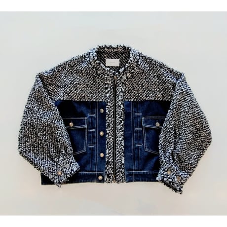 Roving Tweed Denim Combi Blouson