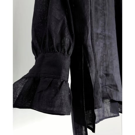 LINEN PULL OVER RIBON BLOUSE